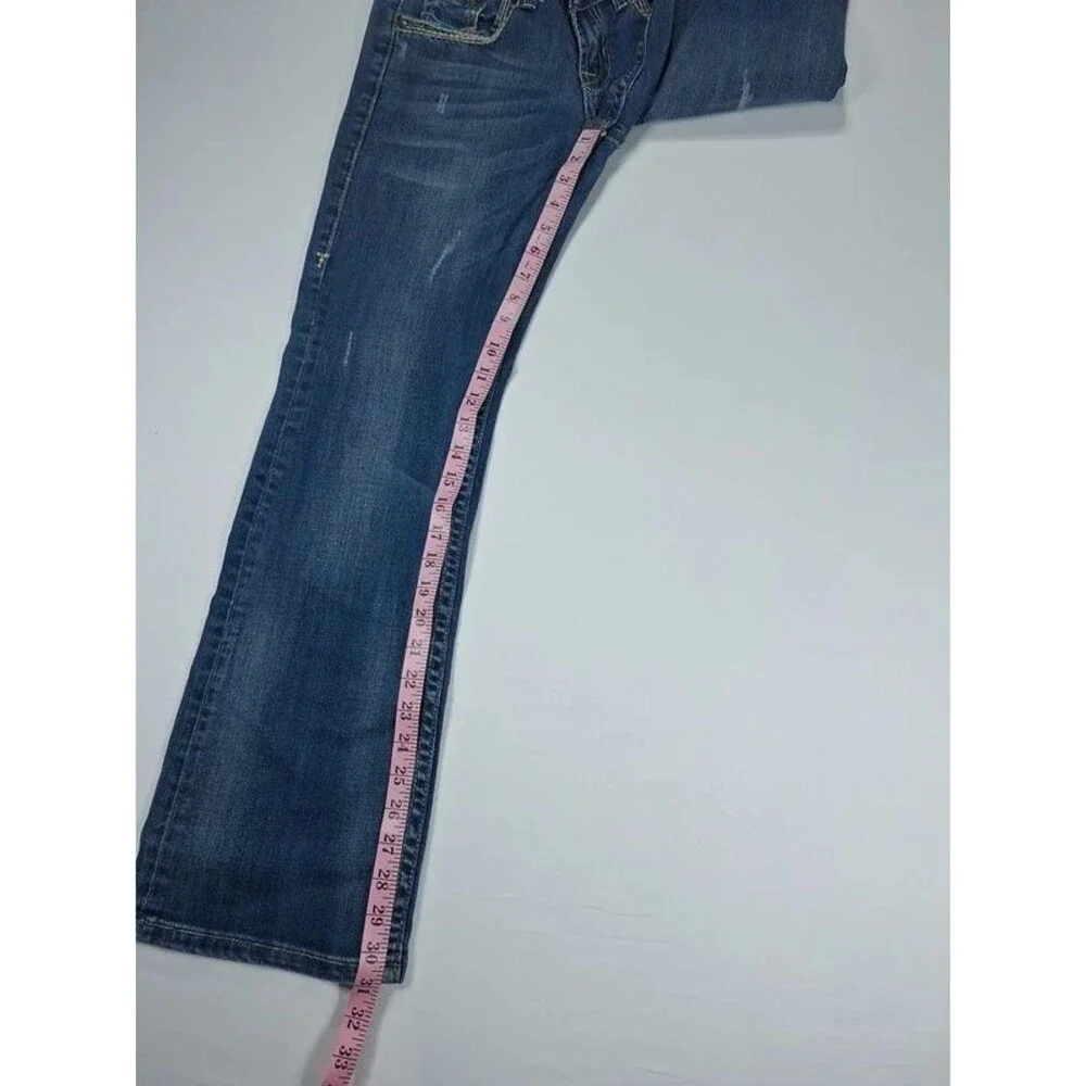 Cowgirl Tuff Aztec Jeans Womens 25x31 Size 0 Blue Bootcut Embroidered Western